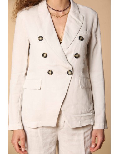 Caroline Blazer femme double boutonnage en tencel et lin livraison et retour toujours gratuits