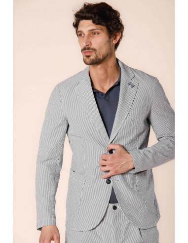 Da Vinci blazer homme en seersucker rayé régulier meilleur choix