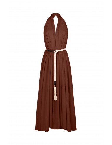 ROBE PARÉO MALIN LONG ACACIA - CHOCOLAT en stock