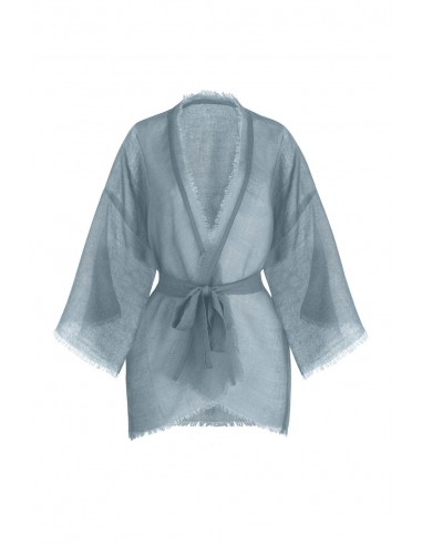 VESTE KIMONO RENATA ETAMINE DE LAINE - SKY BLUE hantent personnes