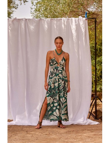 ROBE CALI IMPRIME TROPICAL - ACQUA GREEN de France