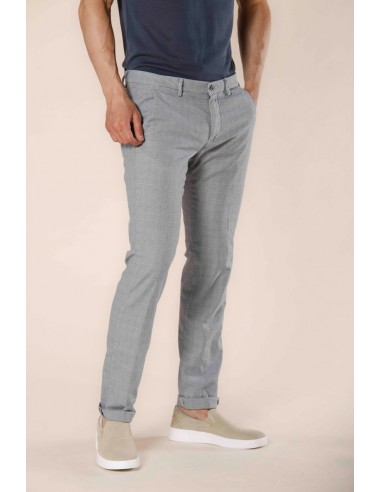 Torino Style pantalon chino homme en cotone avec motif Prince de Galles slim Amélioration de cerveau avec