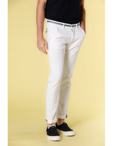 Torino Oxford pantalon chino homme en lin et coton avec ruban slim shop