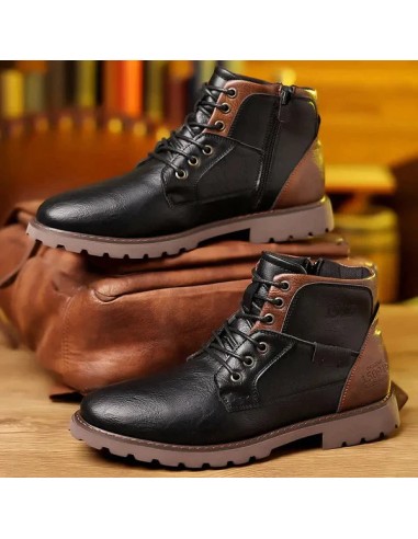 Mark - Bottes en cuir avec fermeture éclair simple Profitez des Offres !