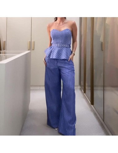 Jaymie - Ensemble tube et pantalon imprimé à rayures à la mode 2023