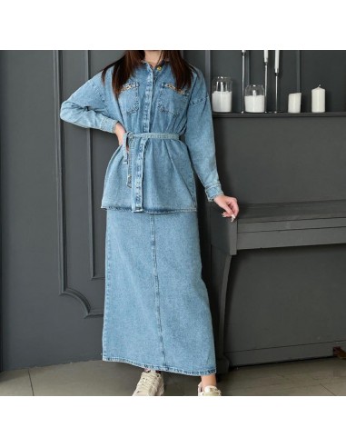 Leslie - Ensemble décontracté de hauts et de jupes en denim commande en ligne